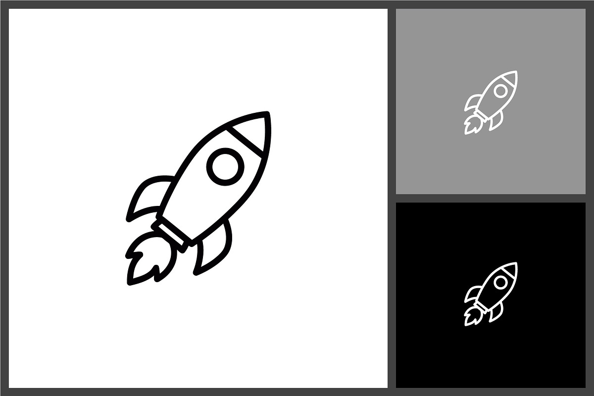 Rocket Ship Outline Icon, an Icon by quadrazo