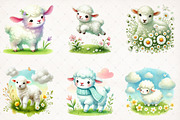 Cute Spring Lamb Clipart Sheep PNG, an Illustration by SinaCreation (Thumbnail 2 of 5)