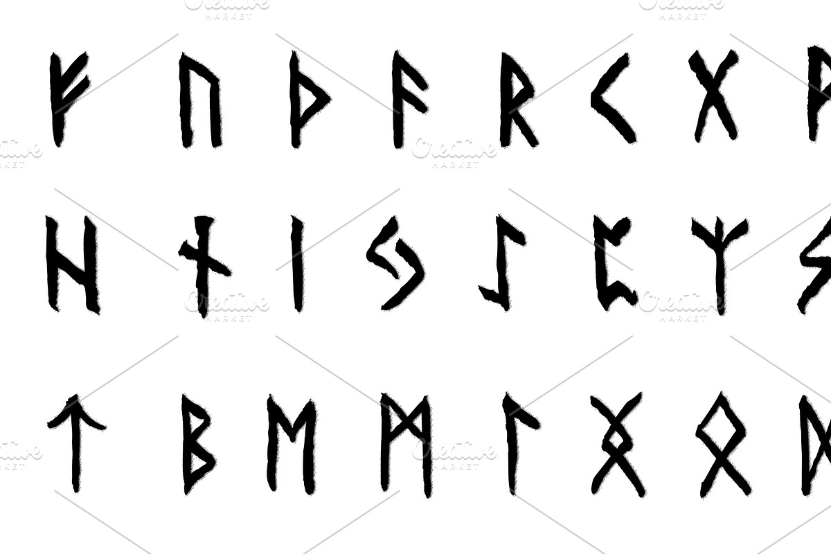 viking alphabet runes on stones, an Illustration by Sharpner (Photo 3 of 3)
