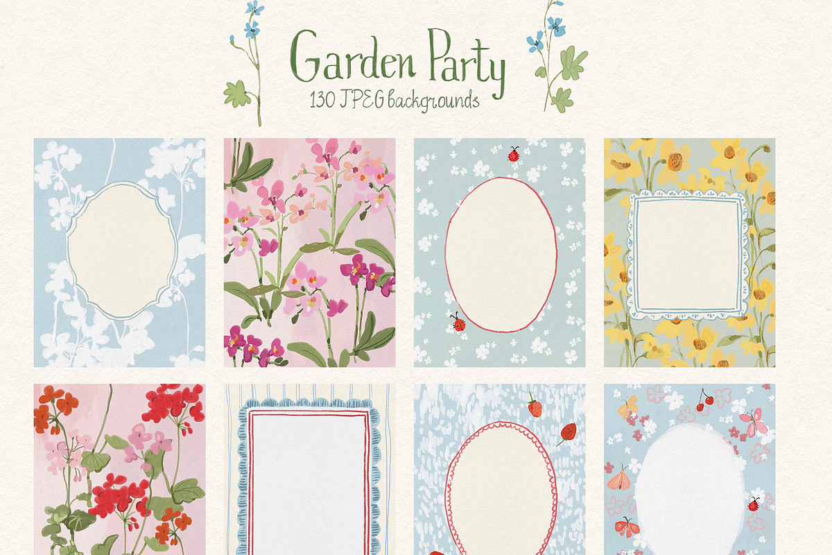 Whimsical Floral Backgrounds Frames, a Background Graphic by whiteheartdesign (Photo 11 of 20)