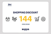 144 Shopping Discount Icon Bundle, an Outline Icon by Foxyard studio (Thumbnail 1 of 6)