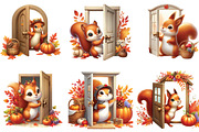 Cute Autumn Squirrel with House, a Seasonal Illustration by Craft Nest (Thumbnail 2 of 4)