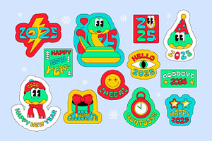 New 2025 Year Y2k Stickers, an Object Graphic by barsrsind