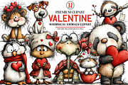Whimsical Valentine Animals Clipart, an Illustration by cherrydesign (Thumbnail 1 of 4)
