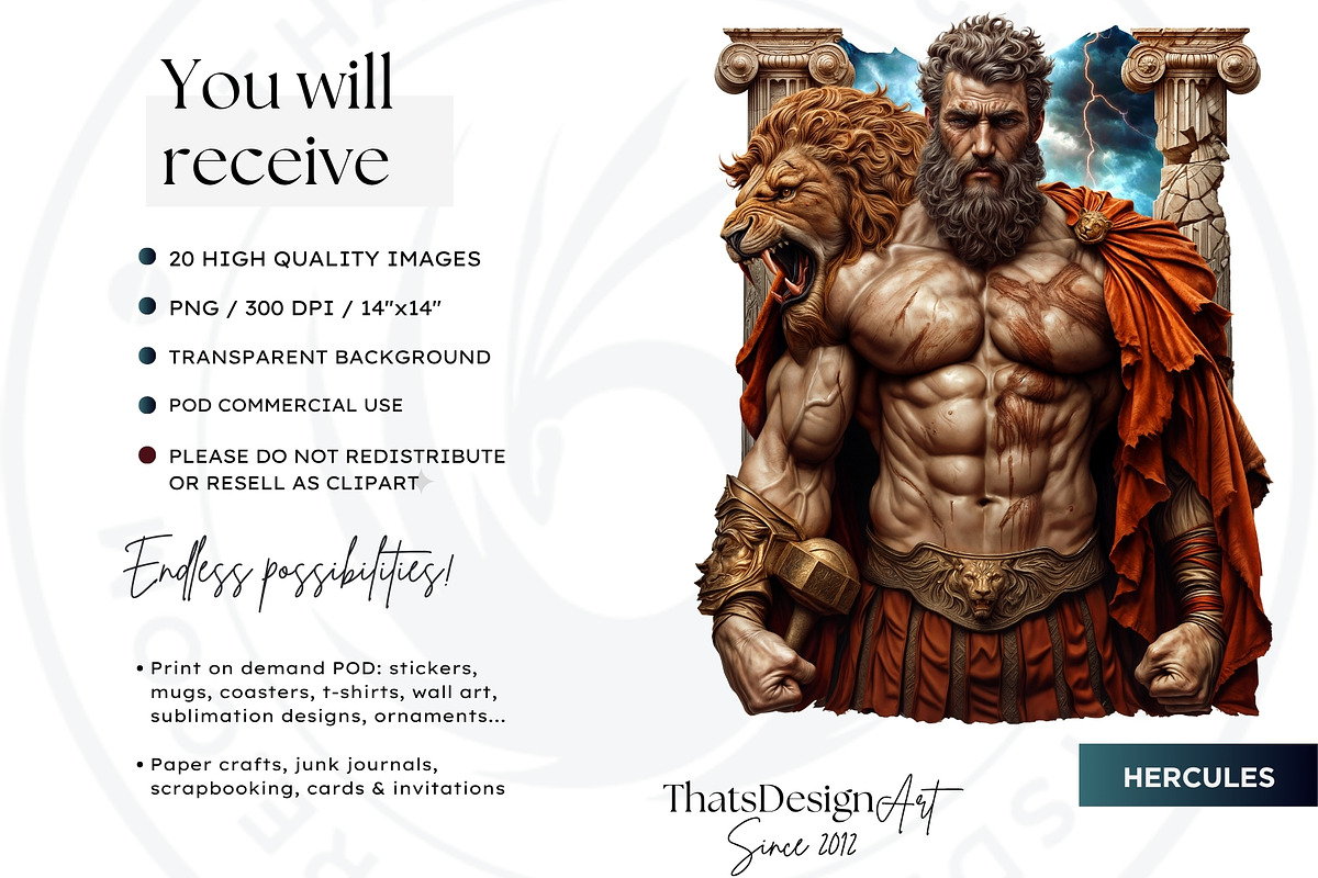 Legendary Greek heroes Clipart V2, a Person Illustration by ThatsDesignArt (Photo 2 of 10)