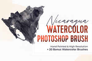 Nicaragua Watercolor Photoshop Brush