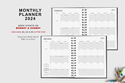 2024 Monday & Sunday Starts planner, a Stationery Template by MNT-Creator (Thumbnail 2 of 10)