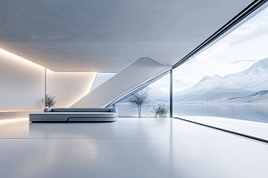 Beautiful futuristic interior of house, an Architecture Photo by AlyaAnd