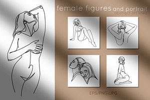 Female Figures Abstract Line Art