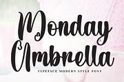 Monday Umbrella | Script Font, a Handwritten Font by Scratchones (Thumbnail 1 of 8)