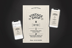 Vintage Shop Flyer Set, a Flyer Template by The Good Store