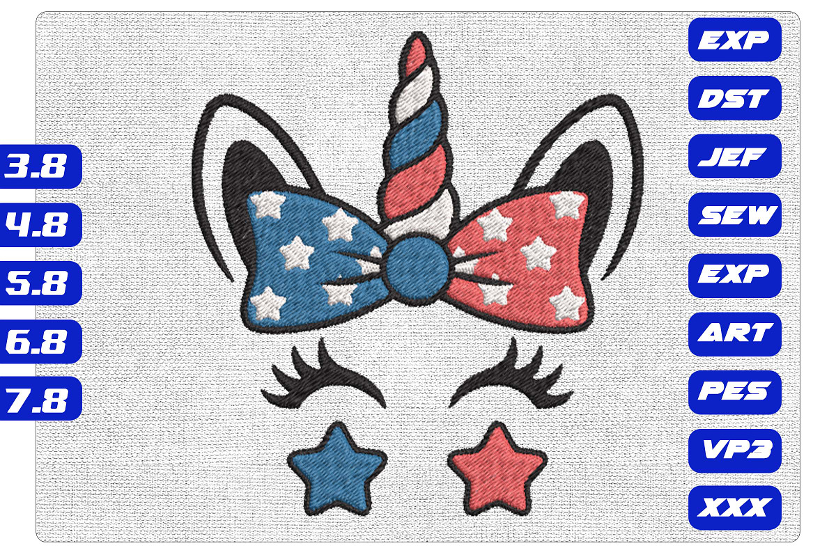 USA Flag Unicorn Face Embroidery, an Illustration by Purpose Ekbal (Photo 1 of 3)