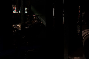 Dark control center in the boiler room background