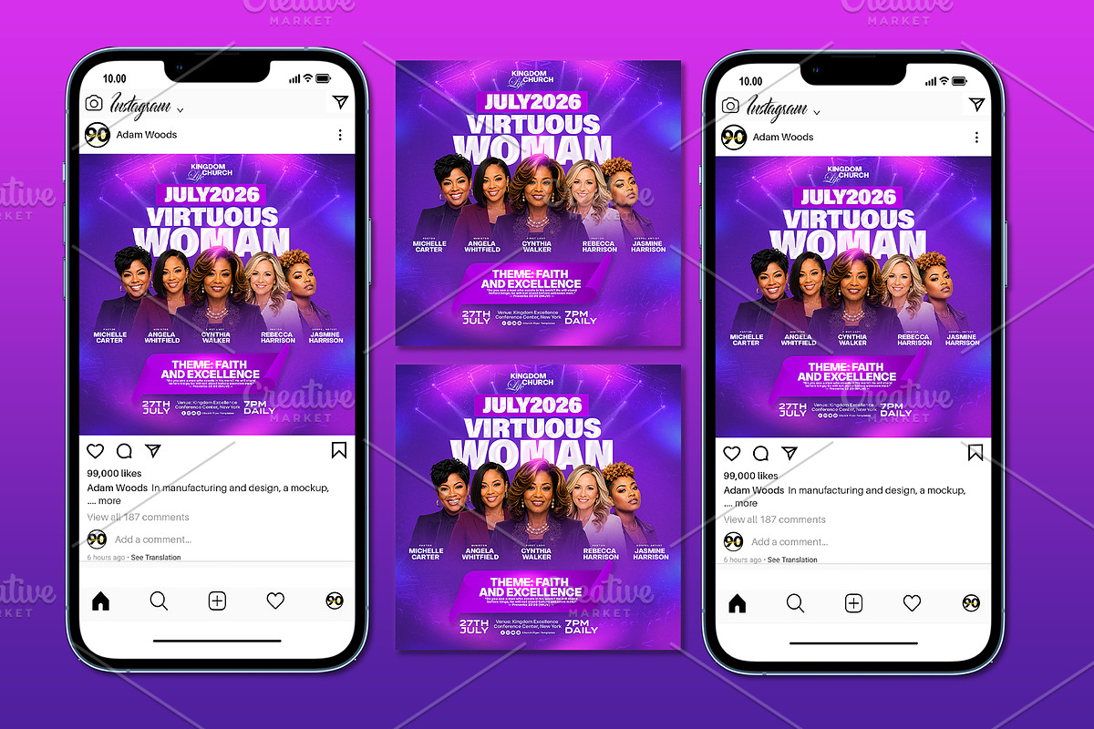 Virtuous Women Conference Flyer Temp, a Social Media Template by church flyer templates (Photo 3 of 10)