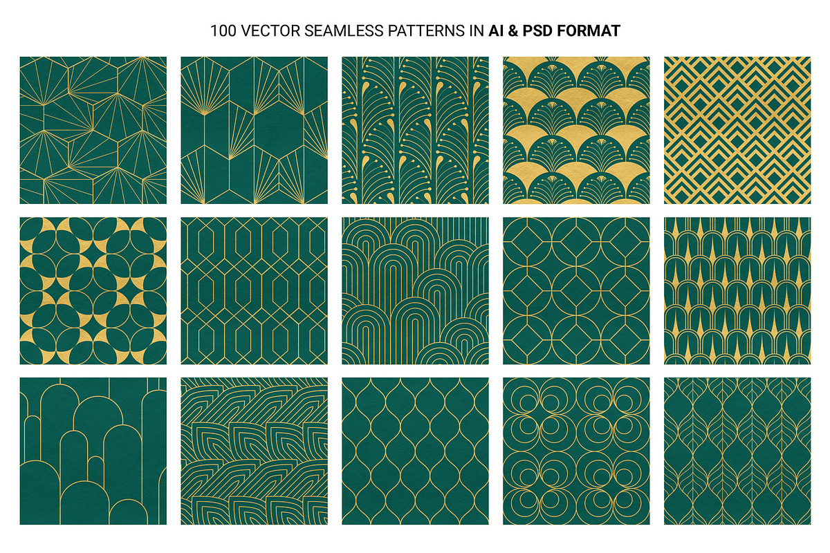 Art Deco Patterns Collection, a Pattern Graphic by DesignerCandies (Photo 16 of 21)