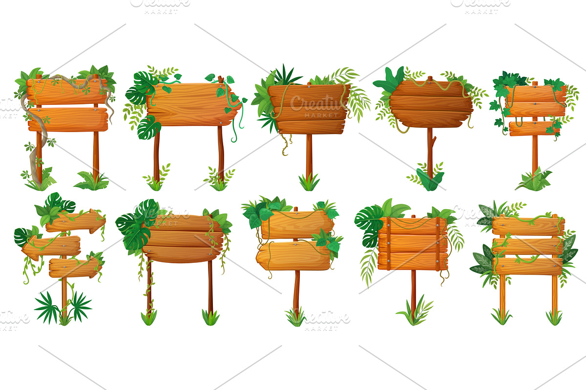 Wooden plate sign boards, an Object Illustration by Buch&Bee