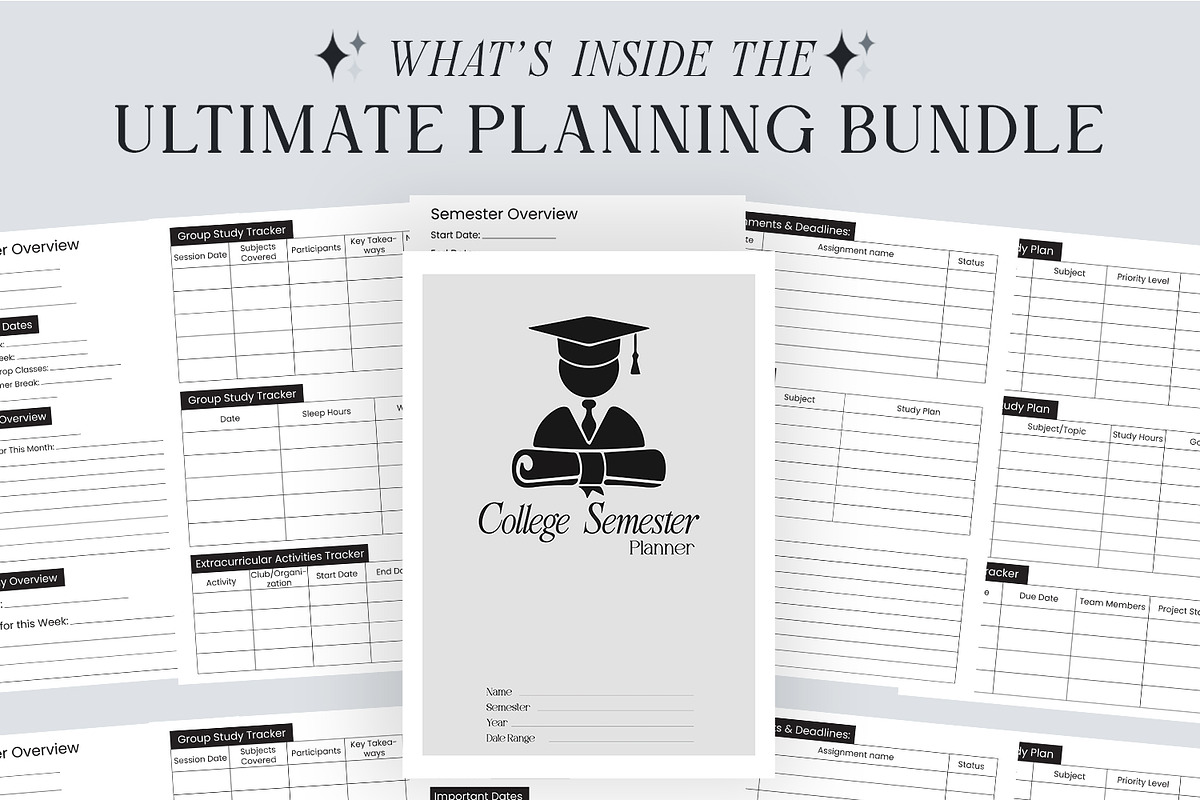 College Semester Planner Template preview 2