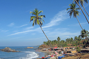 Goa beach landscape, a Photo by saiko3p