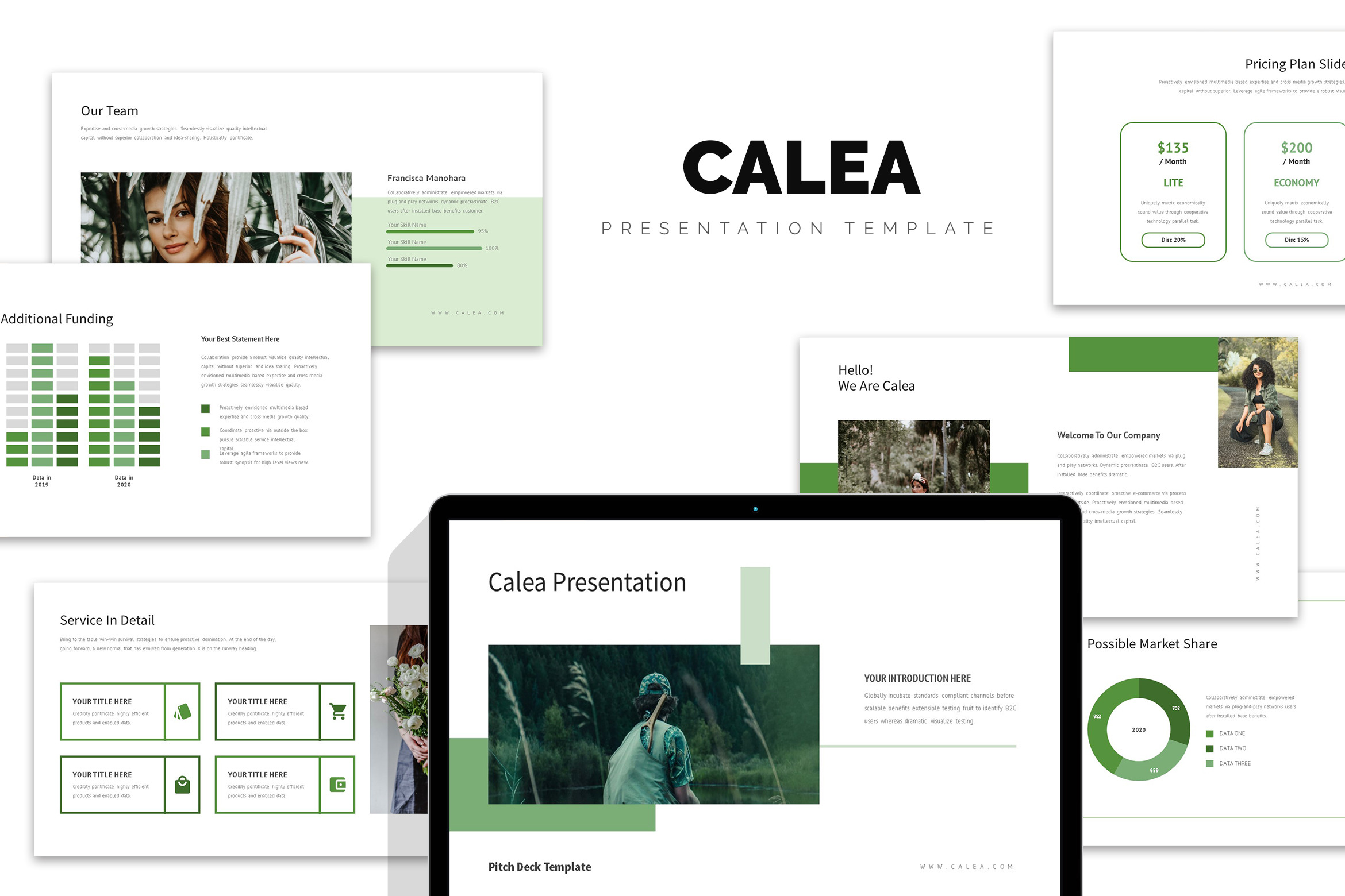 Calea : Green Pitch Deck Keynote, a Presentation Template by Punkl Camp