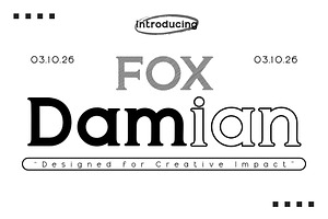 Fox Damian: 5 Font Styles, a Serif Font by Fox7 By Rattana