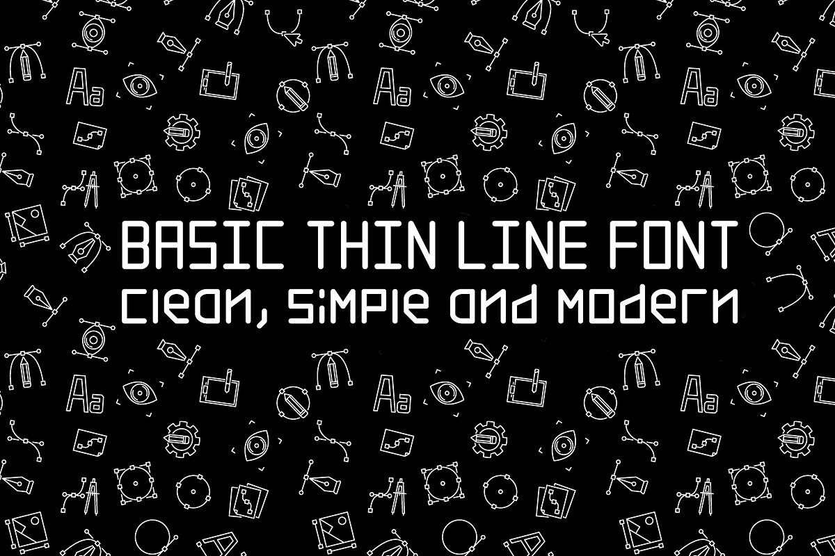 Basic Thin Line Font preview 3