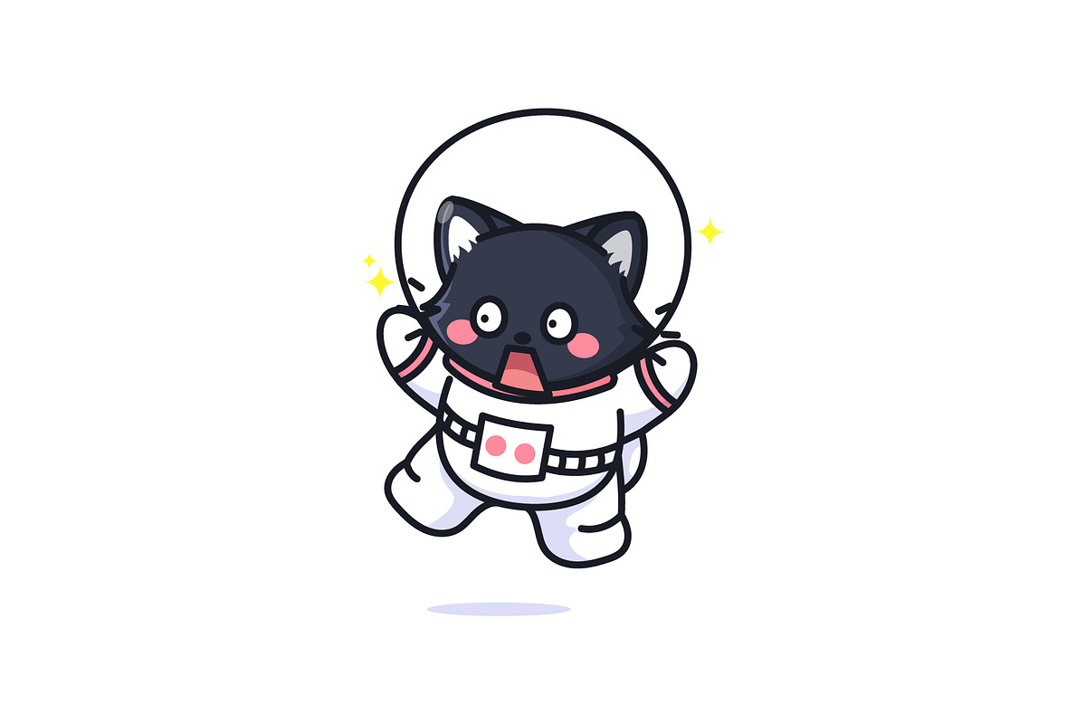 cute cat astronaut, an Animal Illustration by Jaysx1