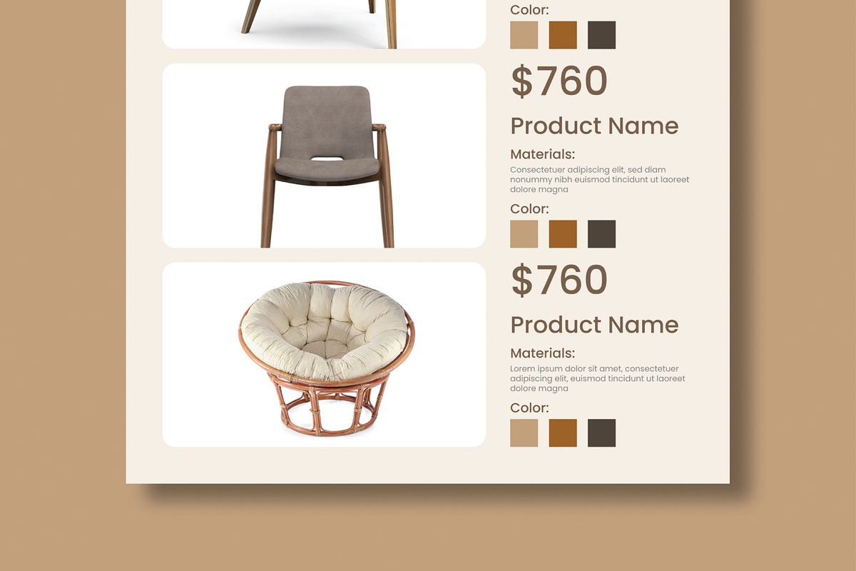 Furniture Product Catalog Template, a Brochure Template by MightyDesign (Photo 5 of 8)