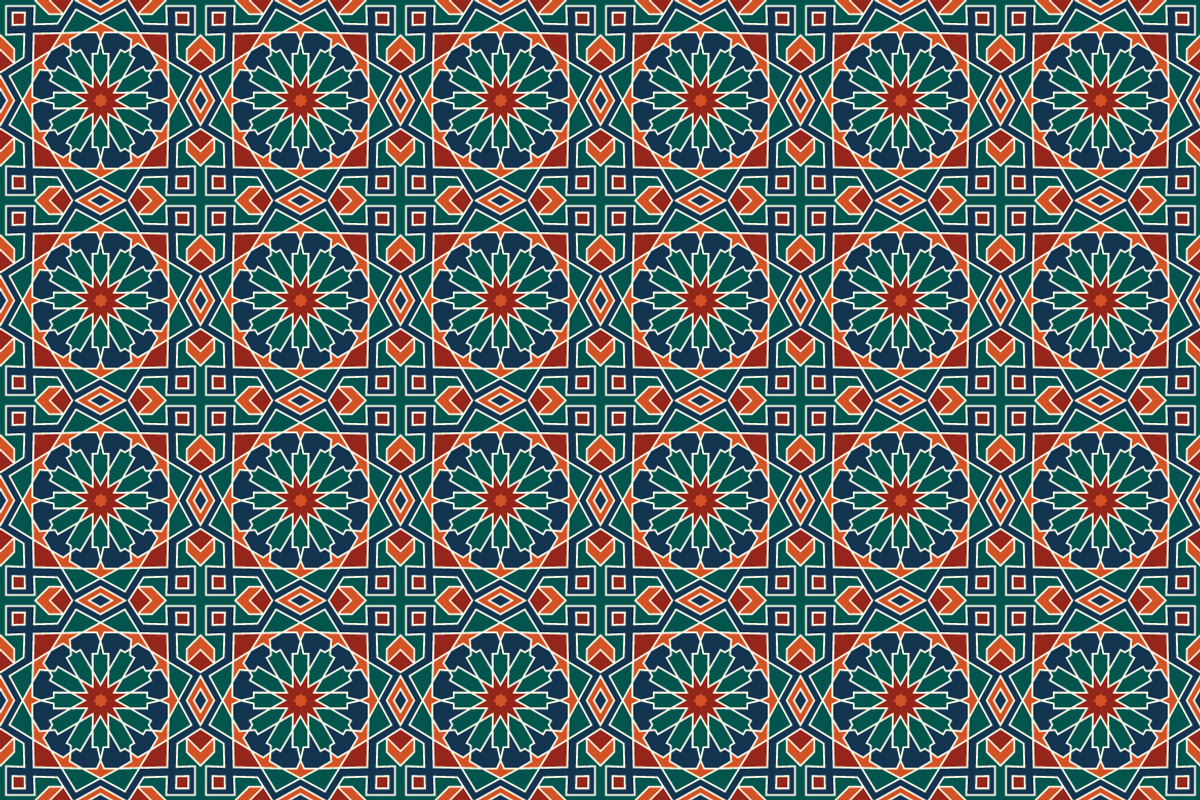 Islamic Radial Mosaic Tile Pattern, a Pattern Graphic by Mightyfire