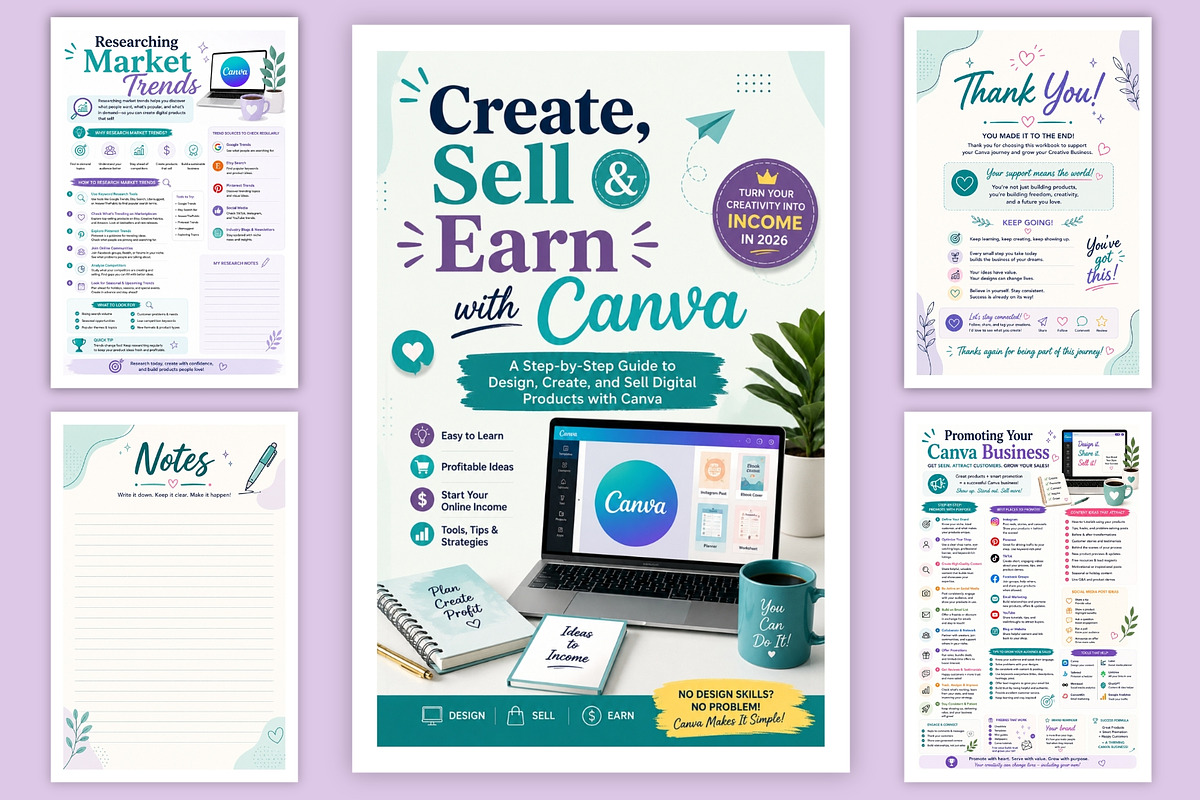 Create, Sell & Earn with Canva, a Stationery Template by Designmela01 (Photo 6 of 6)
