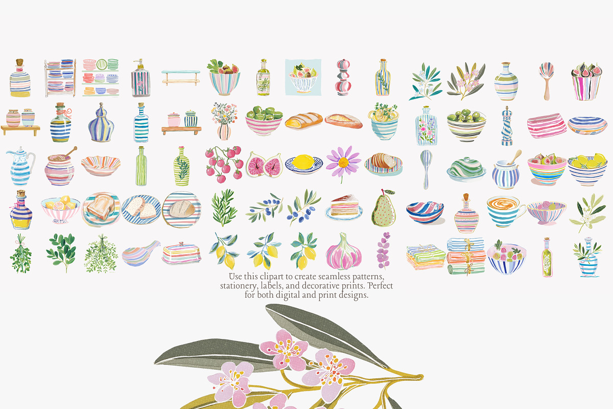 La dolce vita pantry clipart set, a Decorative Illustration by Patishop Art (Photo 10 of 10)
