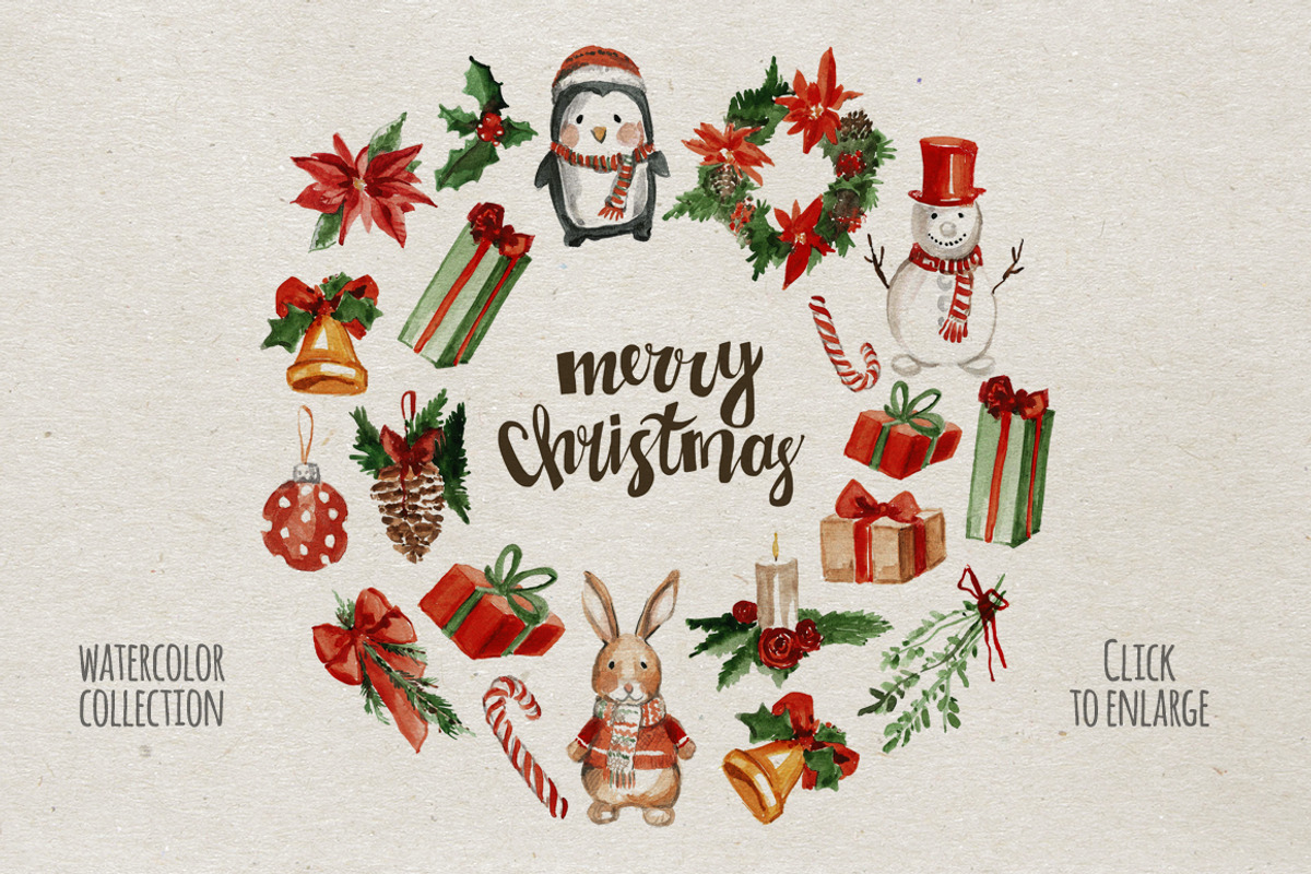 Christmas watercolor, an Illustration by Art Loft (Photo 1 of 5)
