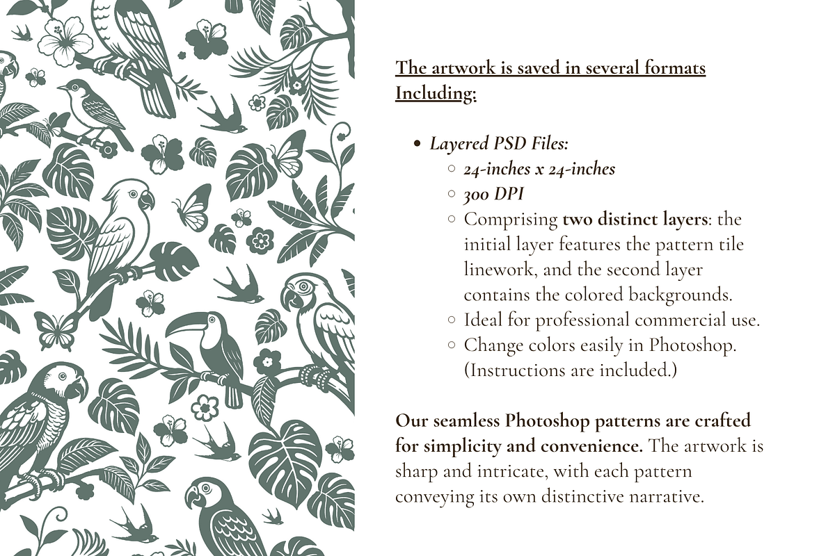 Tropical Parrot Toile de Jouy Print, a Background Graphic by Hughes Studio (Photo 5 of 8)
