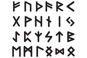 Futhark - 24 Viking Runes Flat Icons
