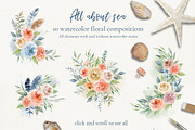 All about sea - watercolor clipart, a Decorative Illustration by long summer (Thumbnail 5 of 13)