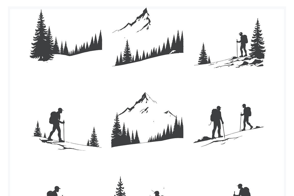 Stylized Mountain Silhouettes, a Texture Illustration by CarWrap design (Photo 2 of 3)