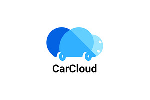 Blue Cloud Shaped Car Automotive, a Branding & Logo Template by Design Store