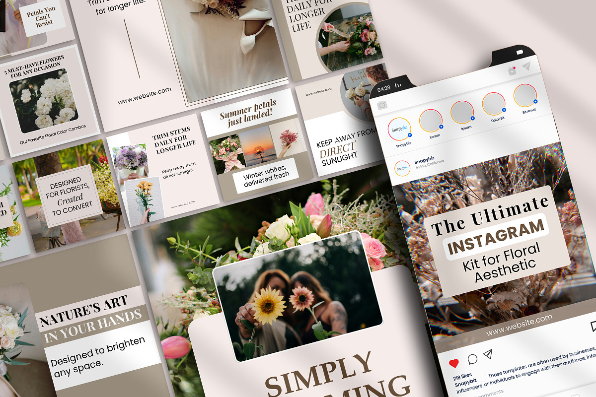 Flower Instagram Canva Social Media, a Social Media Template by Snapybiz (Photo 10 of 10)