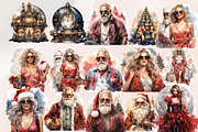 Christmas Fashion Clipart Bundle, an Illustration by Jalina Clipart Studio (Thumbnail 4 of 4)