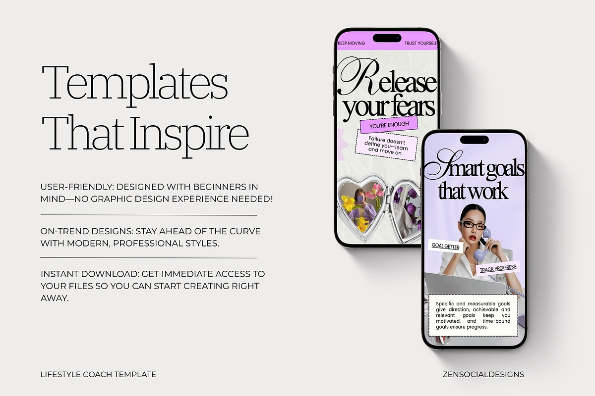 Lifestyle Coach Instagram Templates, a Social Media Template by ZenSocialDesigns (Photo 7 of 9)