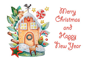 Gingerbread house illustration