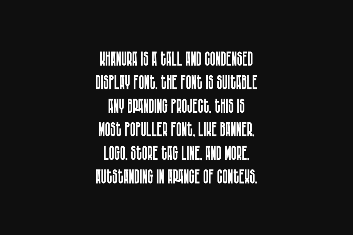 Khanura - Tall Sans Font, a Sans Serif Font by QR Design Studio (Photo 4 of 7)
