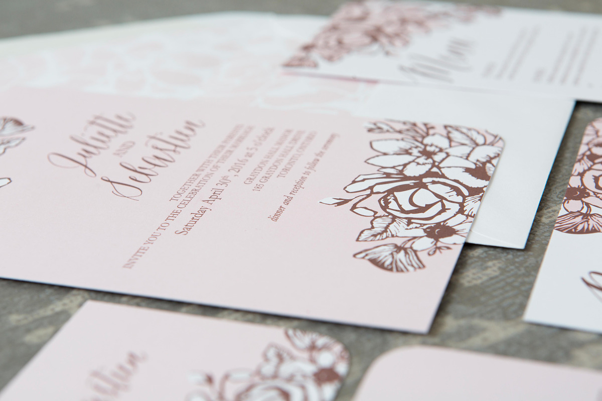 Rose Gold Floral Wedding Suite, an Invitation Template by Laura K Invitations (Photo 3 of 5)