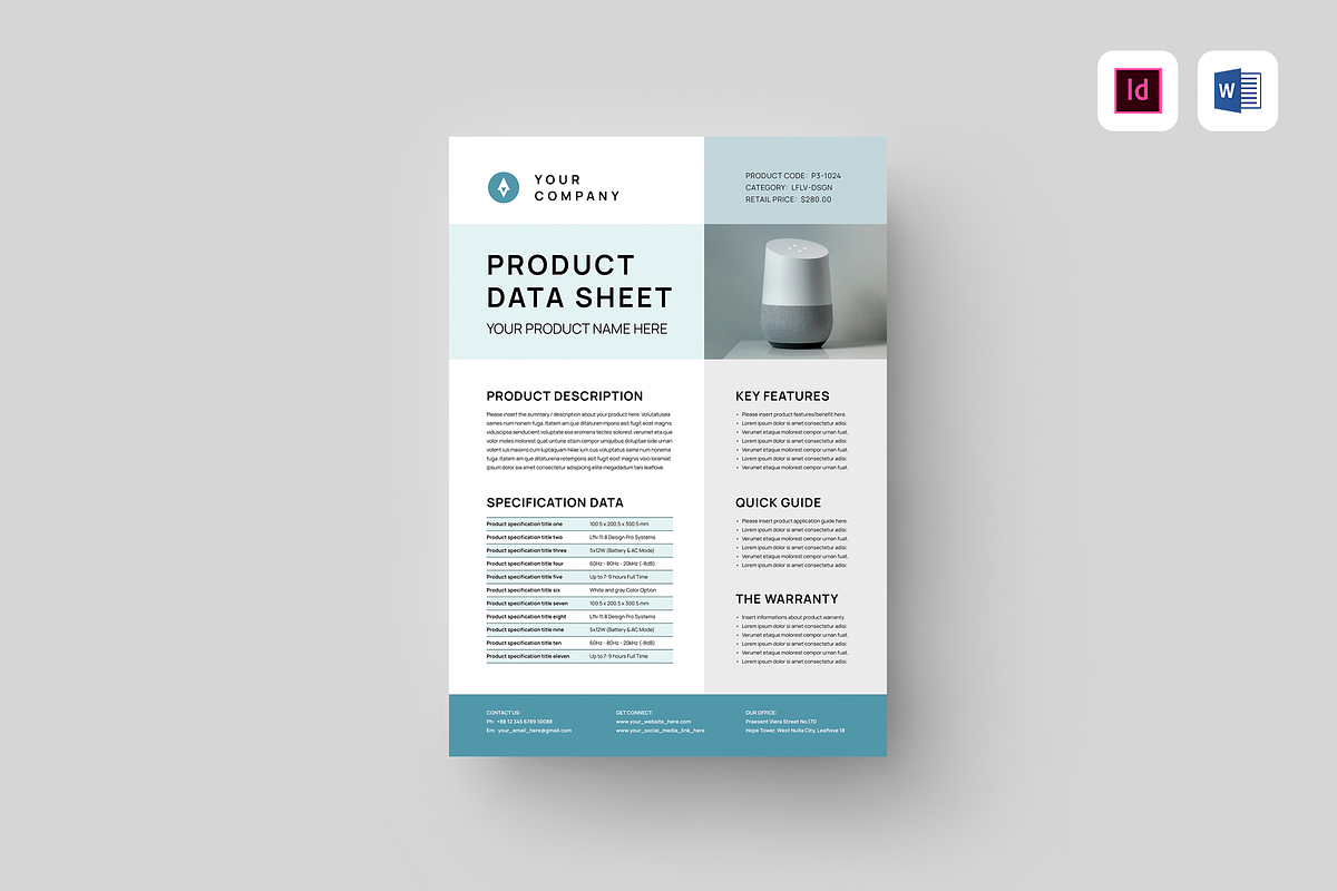 Product Data Sheet, a Flyer Template by Leaflove (Photo 1 of 5)