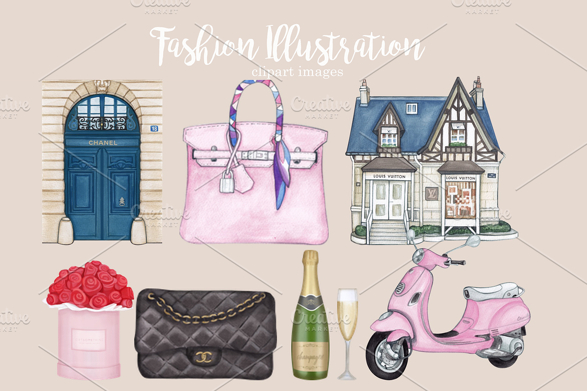 Luxury Fashion St. Cliparts Images, an Illustration by Whimseez (Photo 2 of 4)