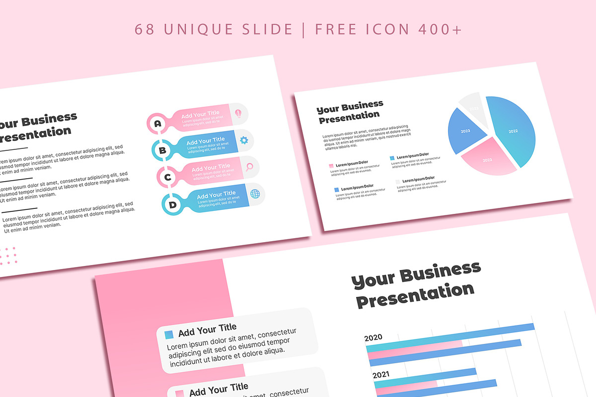 Pink Blue Powerpoint Template, a Presentation Template by SKY CREATION (Photo 3 of 6)