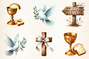 Watercolor Christian Easter Clipart, a Seasonal Illustration by DreamArtGraphic (Thumbnail 3 of 4)
