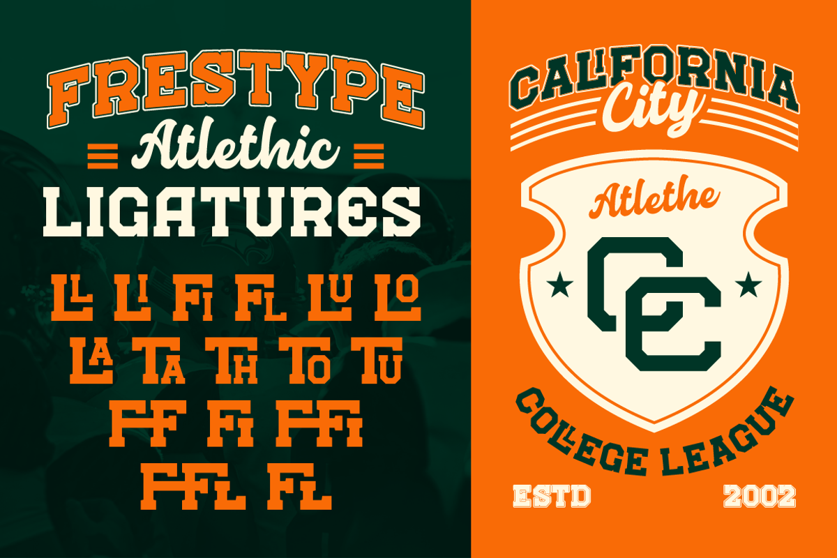 Frestype Atlethic, a Slab Serif Font by Artisan Themes (Photo 7 of 12)