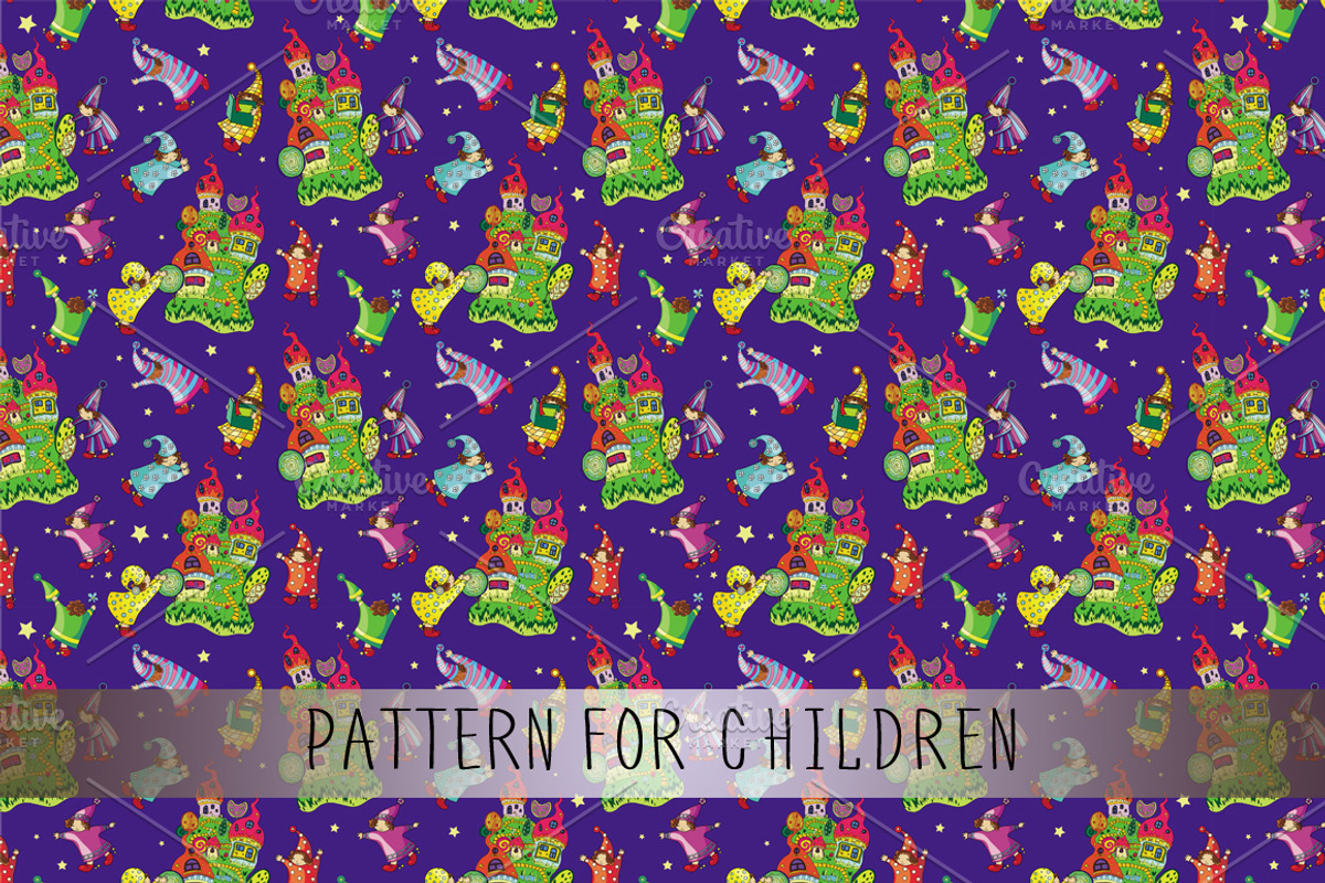 Cute pattern for children textile preview 2