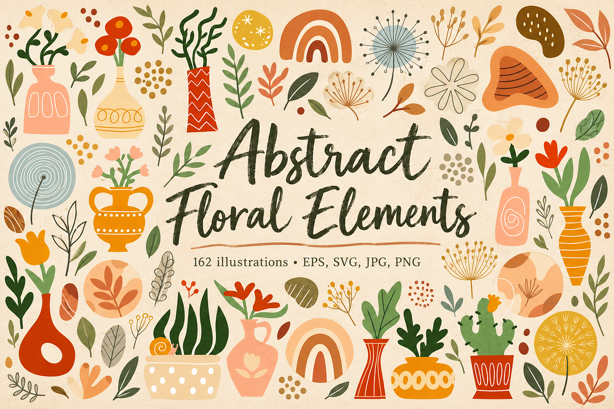 Abstract Floral Elements, a Decorative Illustration by Anna Studio (Photo 1 of 12)