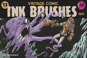 Procreate Vintage Comic Ink Brushes, a Brush Add-On by Ink Gang Boss (Thumbnail 1 of 9)